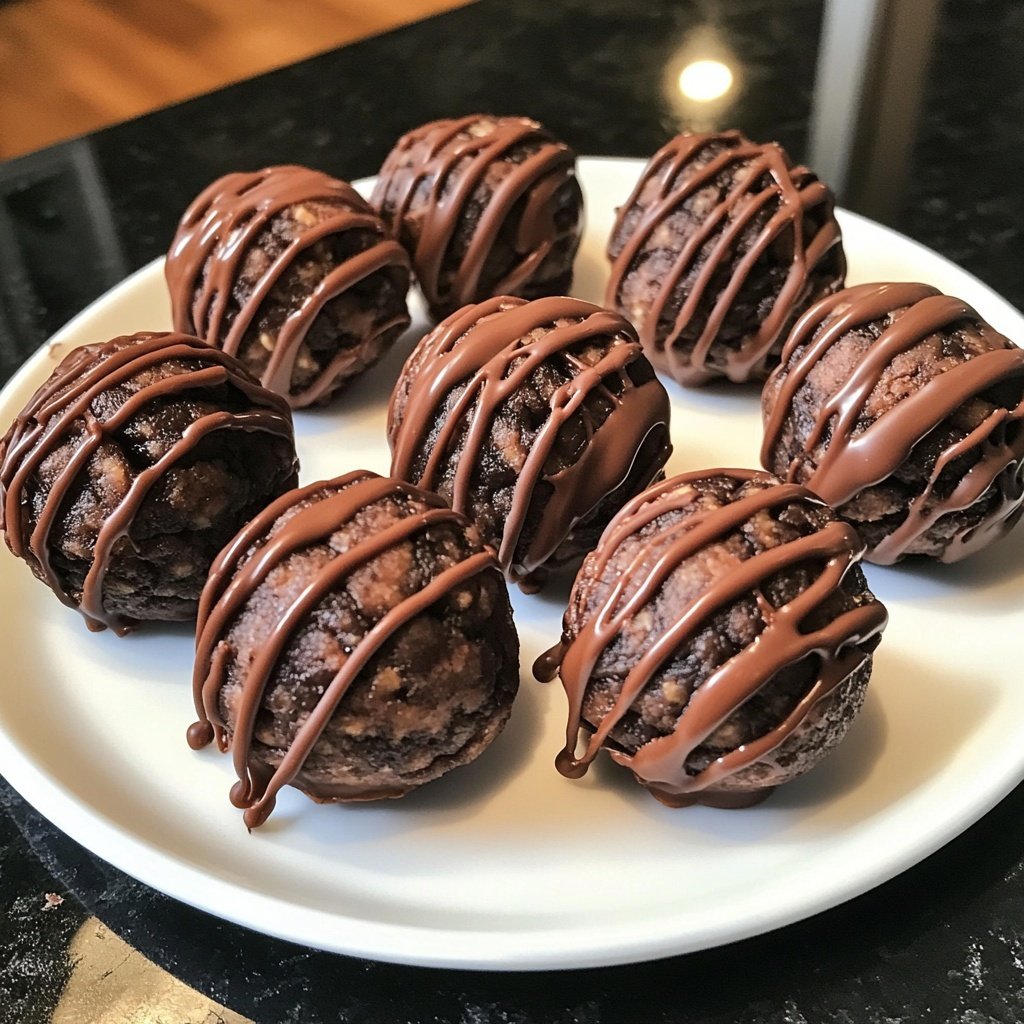 Protein Balls with Chocolate Drizzle