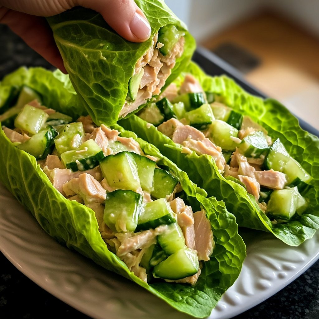 Simple Tuna Salad Lettuce Wrap Lunch