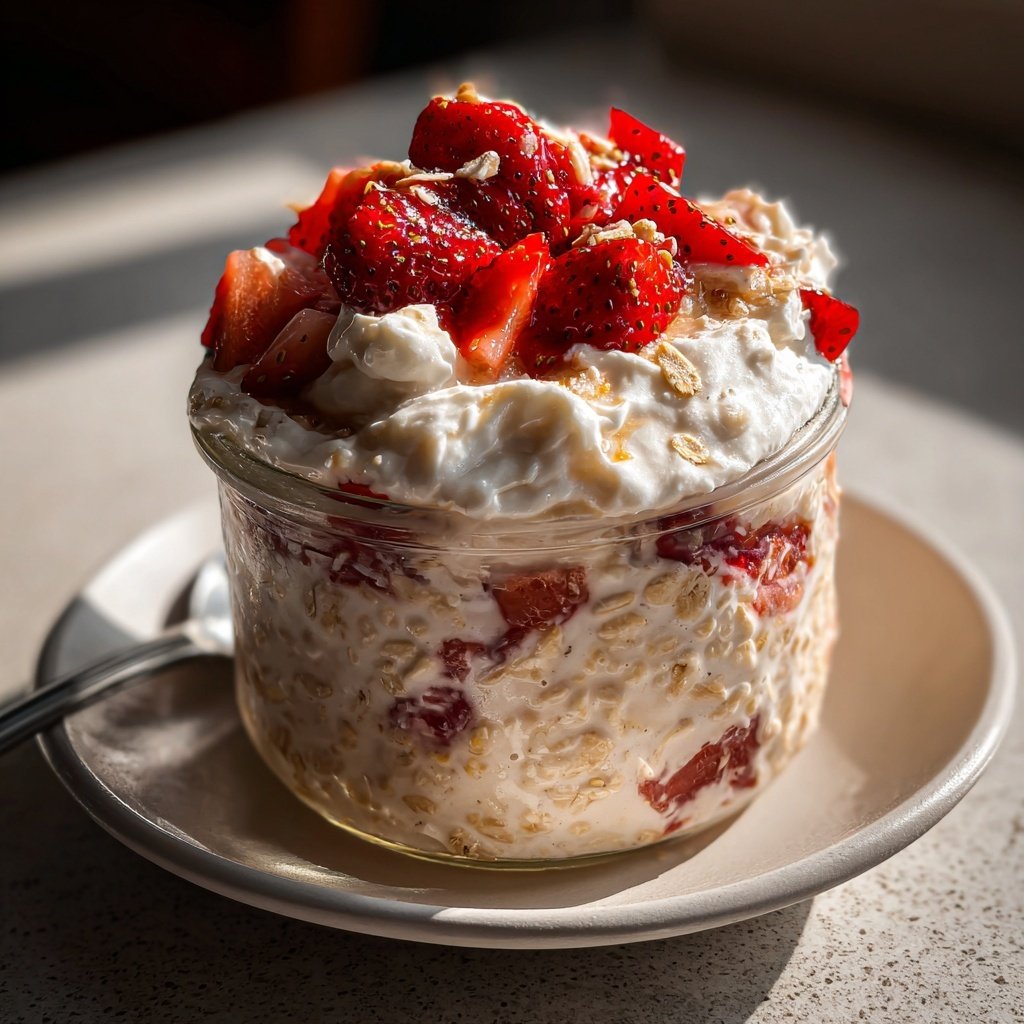 Overnight Oats With Strawberries And Cream