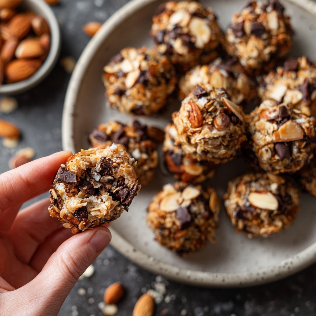 Chocolate Almond Coconut Granola Bites