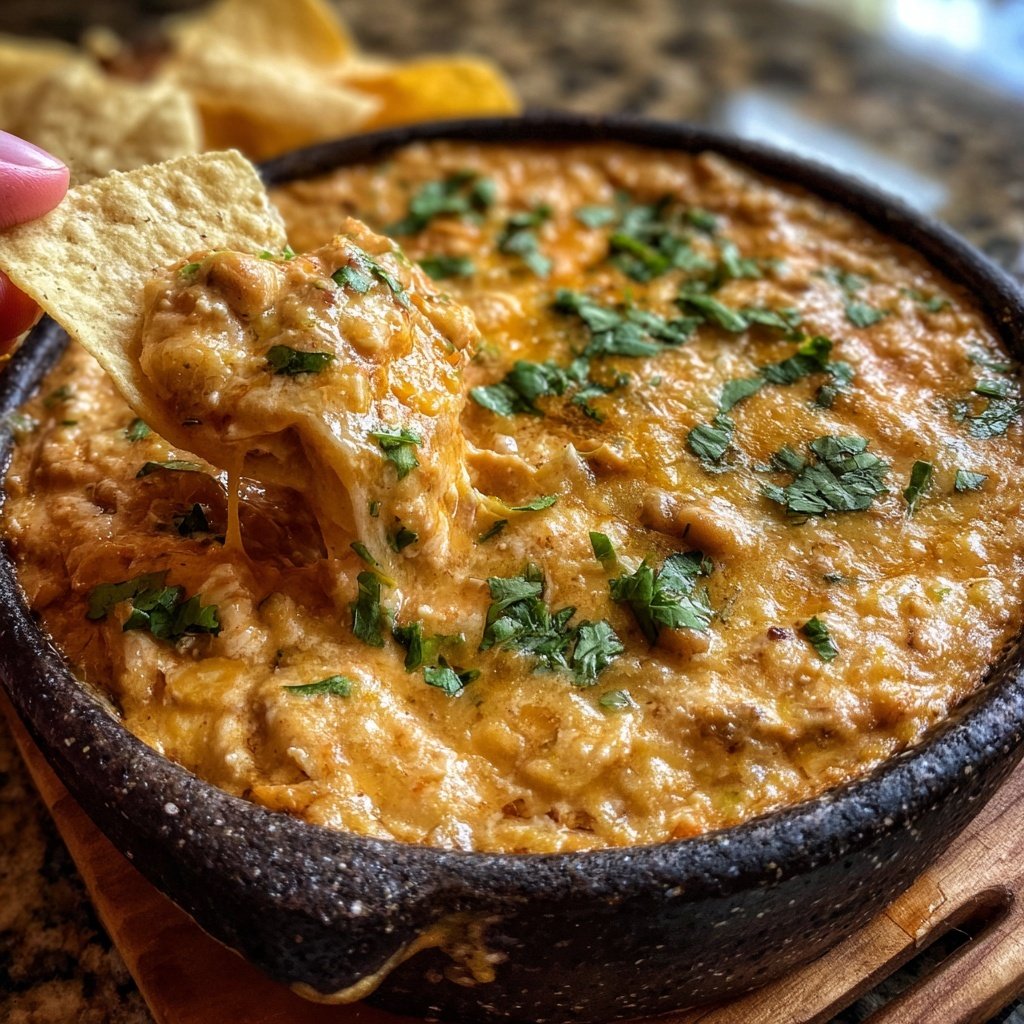 Super Bowl Appetizer Bean and Cheese Dip
