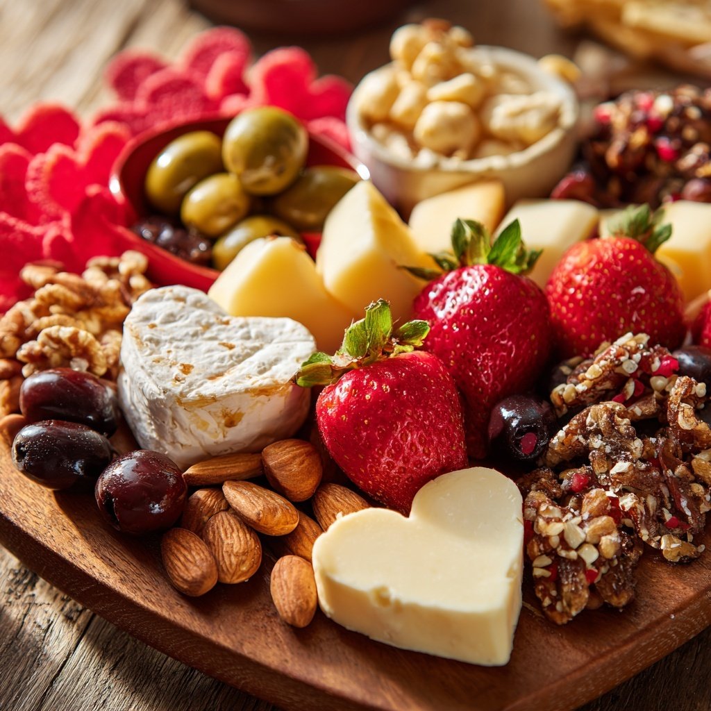Valentines Charcuterie Board Vegetarian Style