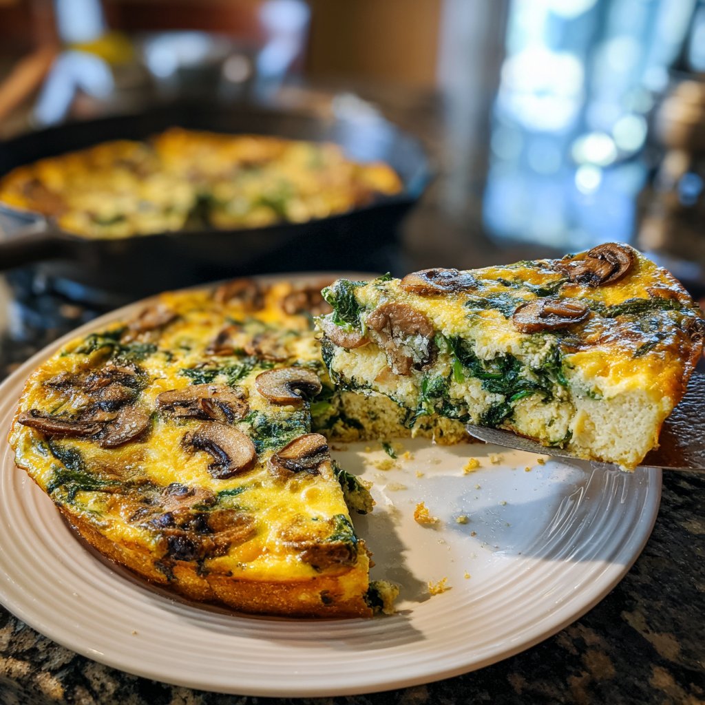 Healthy Dinner Spinach Mushroom Frittata