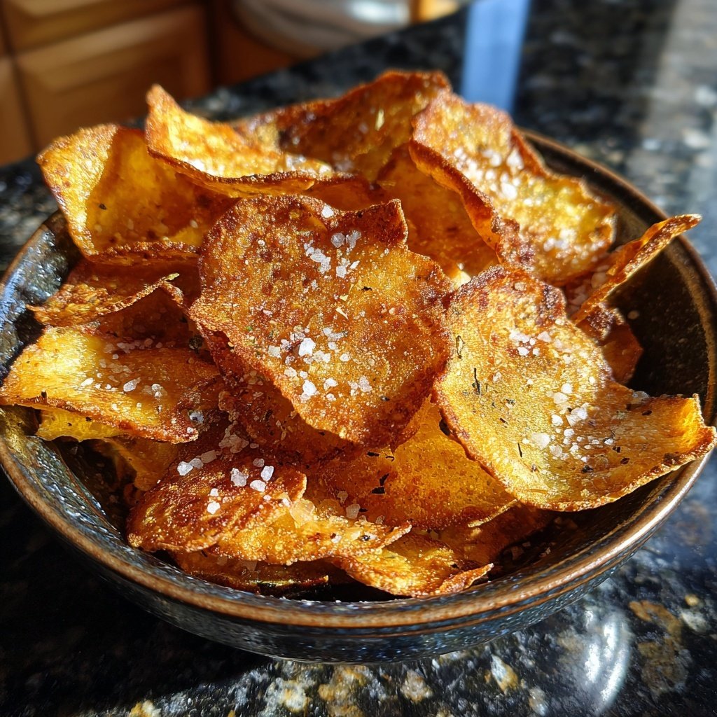 Crispy Eggplant Garlic Chips