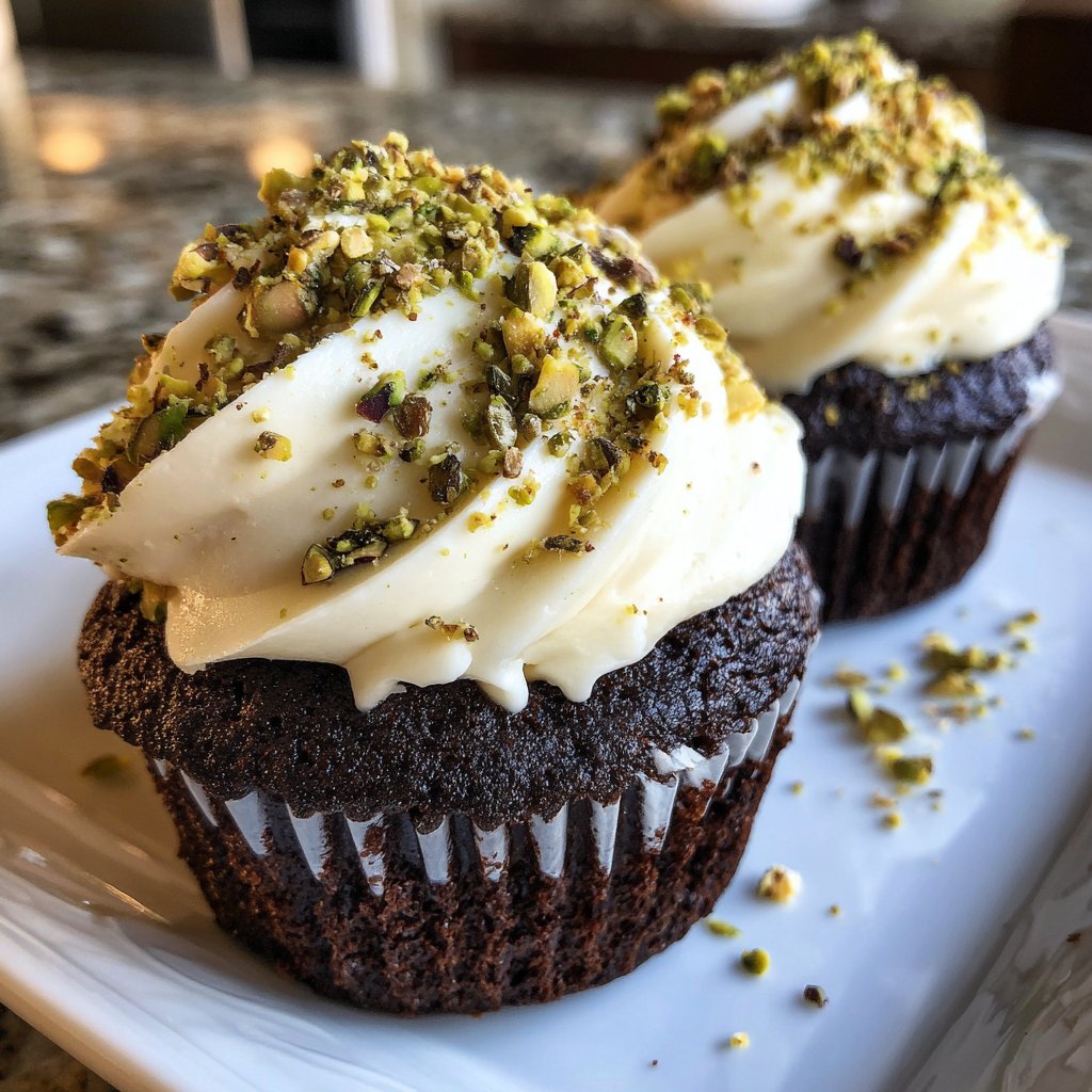 Chocolate Pistachio Cupcakes
