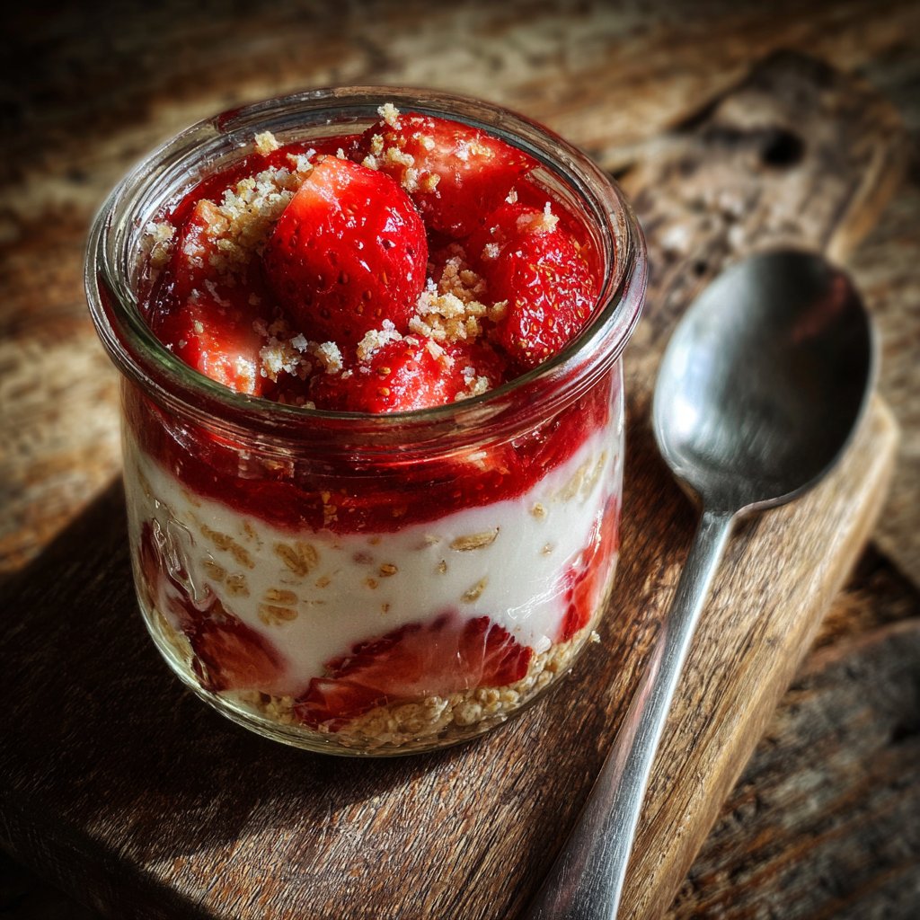 Strawberry Cheesecake Overnight Oats Meal Prep