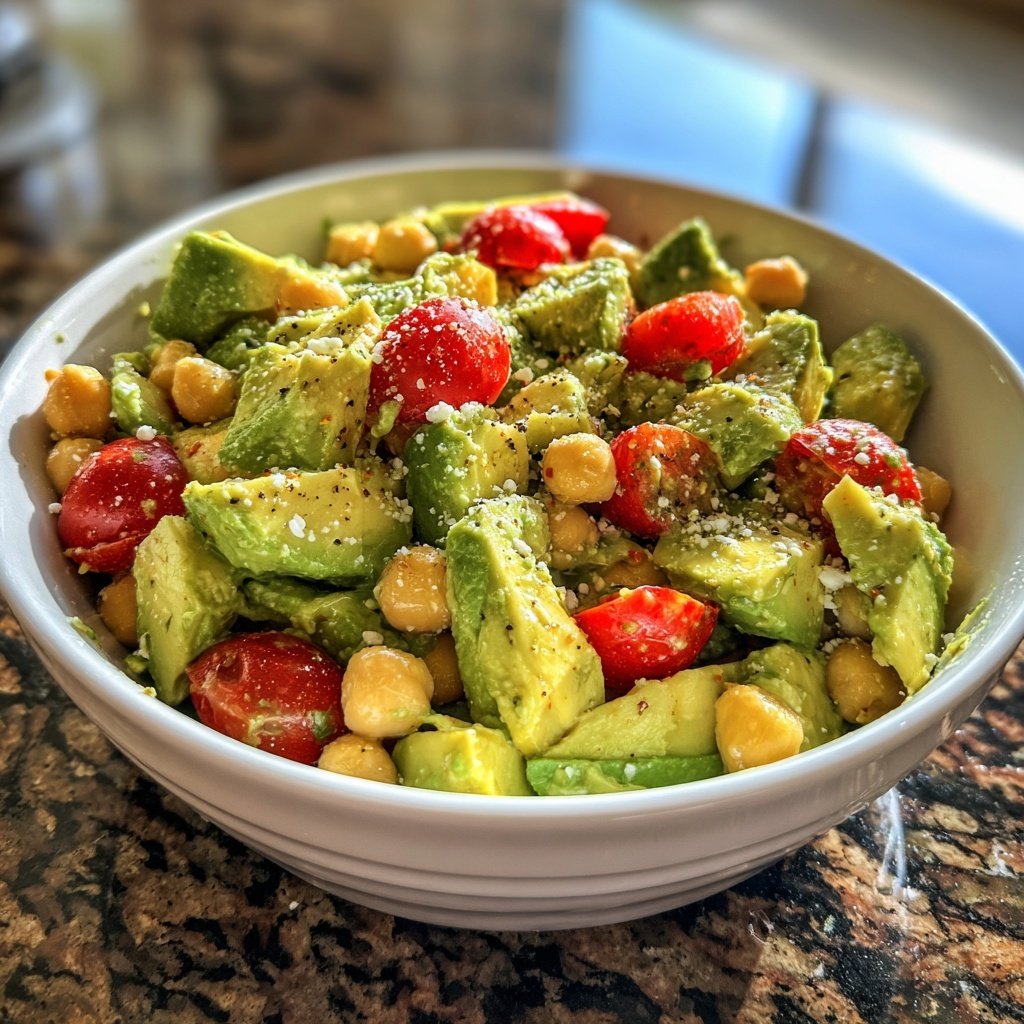 Healthy & Light Avocado Chickpea Salad