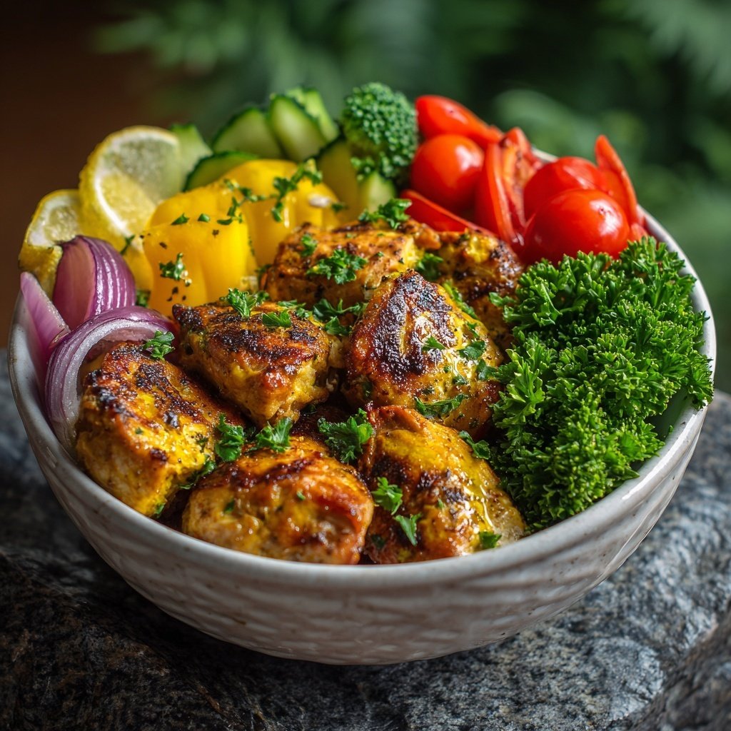 High Protein Lemon Chicken Bowl