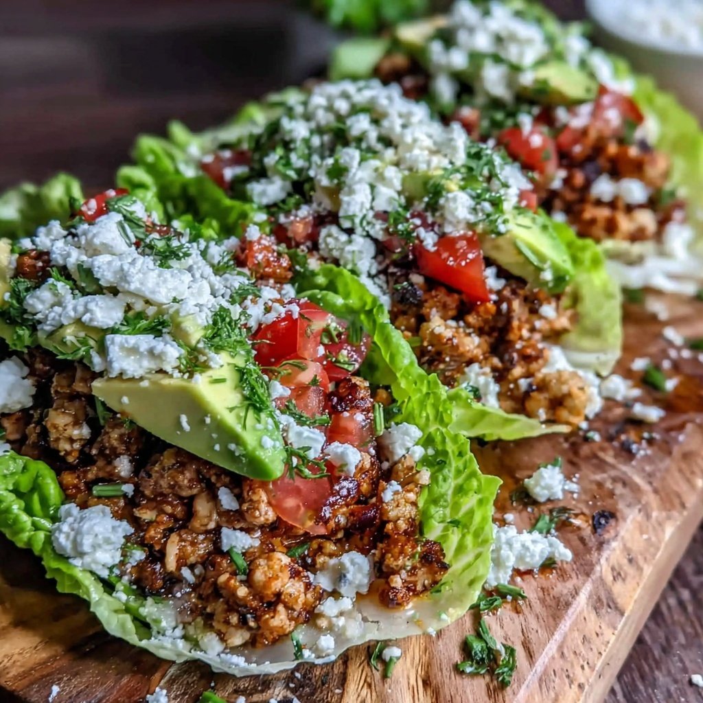 Ground Chicken Taco Lettuce Wraps