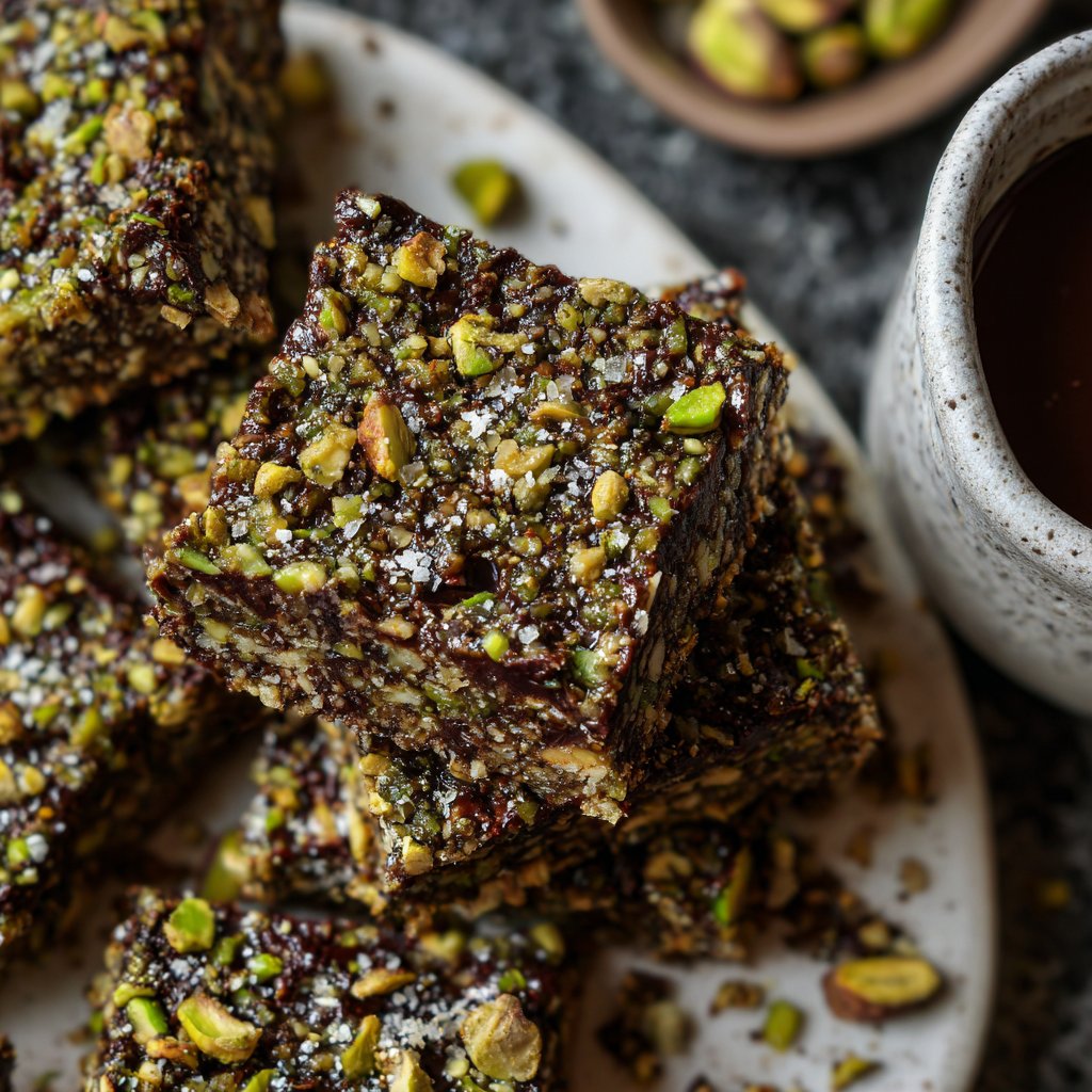 Chocolate Pistachio Energy Squares