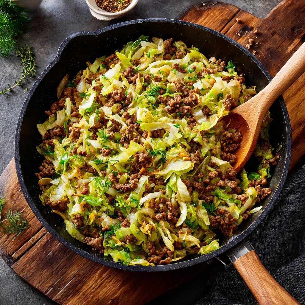 Hamburger Meat And Cabbage Skillet