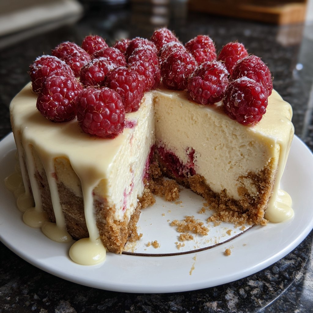 White Chocolate Raspberry Cheesecake